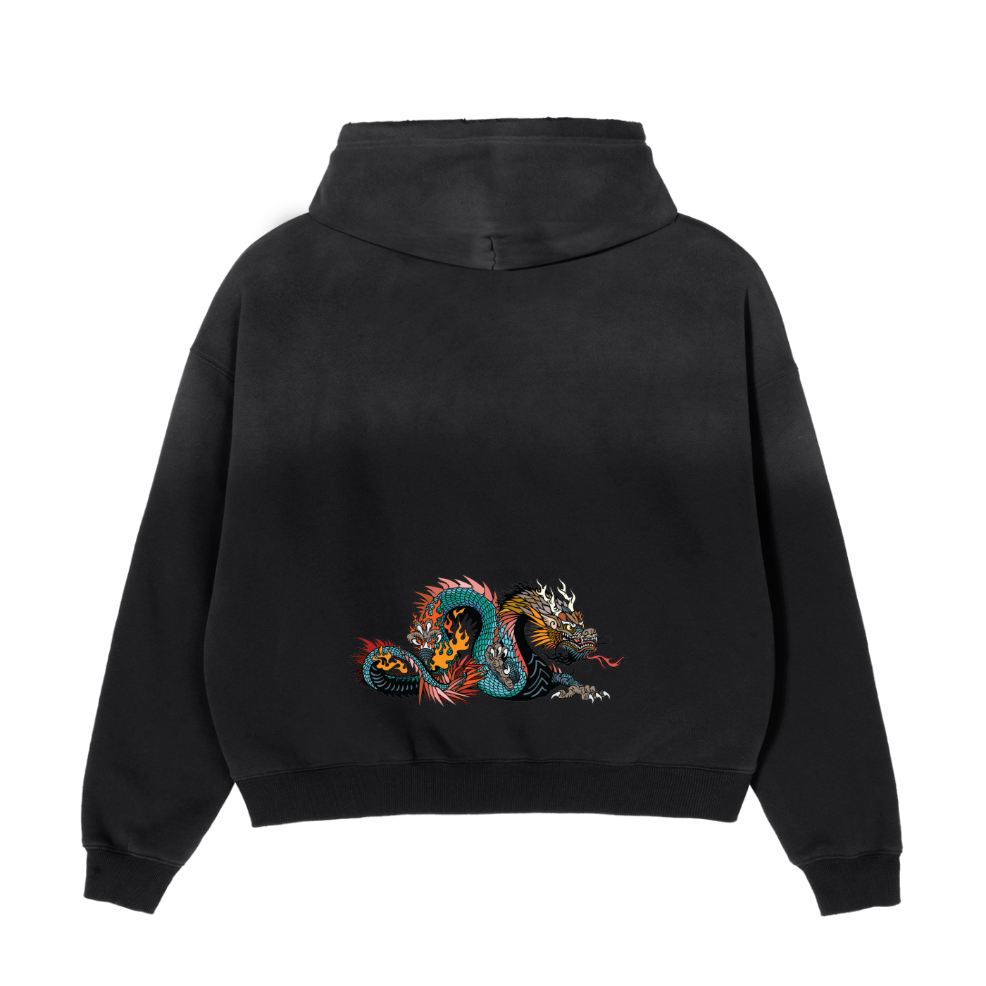 2 Dragons Frayed Sunfade Hoodie