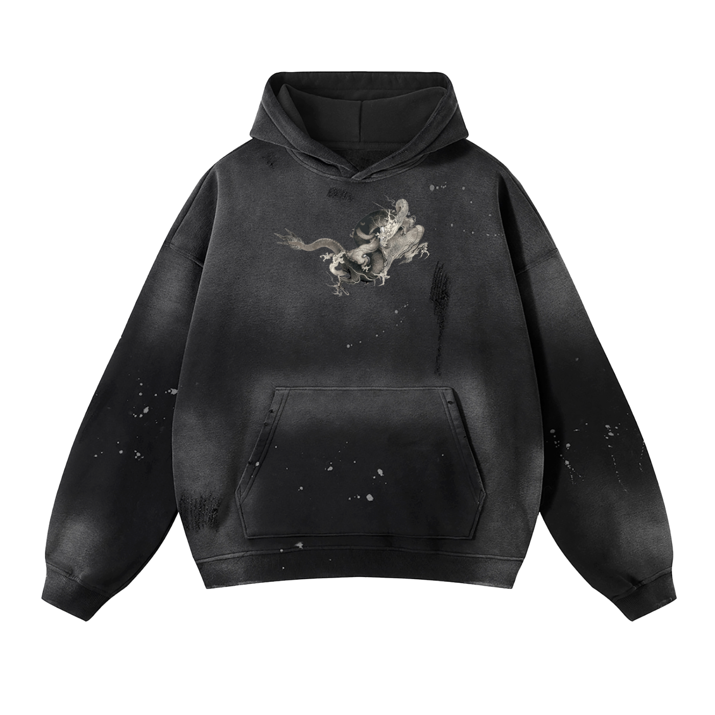 Silver Tongued Dragon Vintage Frayed Hoodie